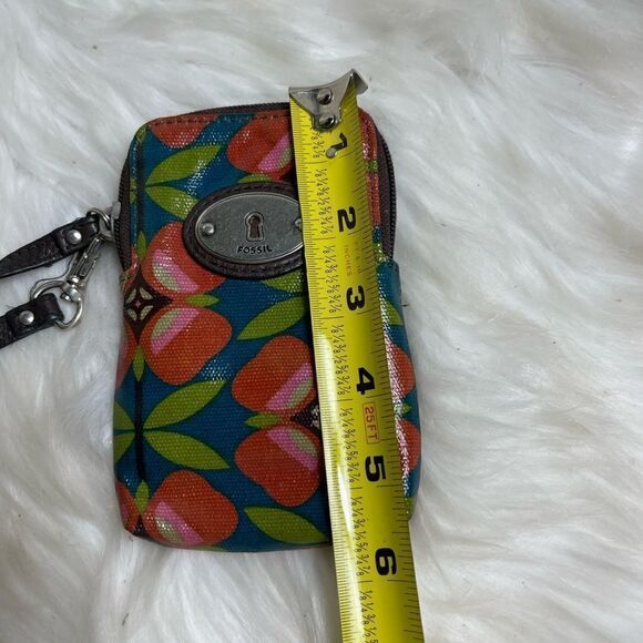 Fossil Key-Per small wristlet multi color floral prints top zipper - Picture 4 of 7
